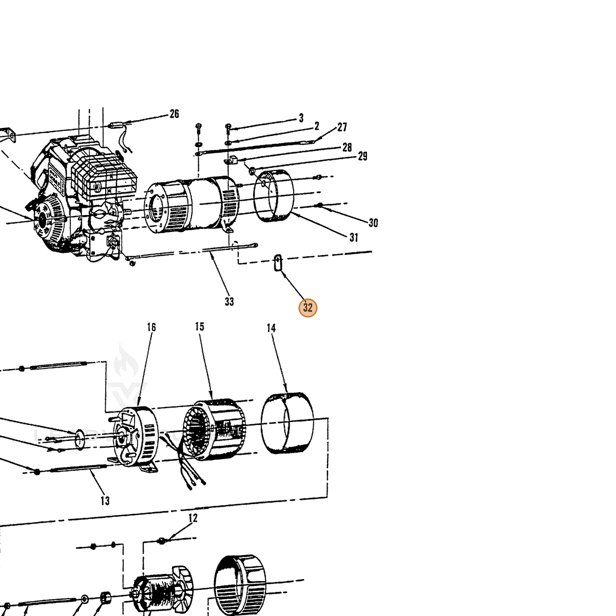 ECHO part 240021018 — IPL diagram snippet (6x zoom, amber highlight)
