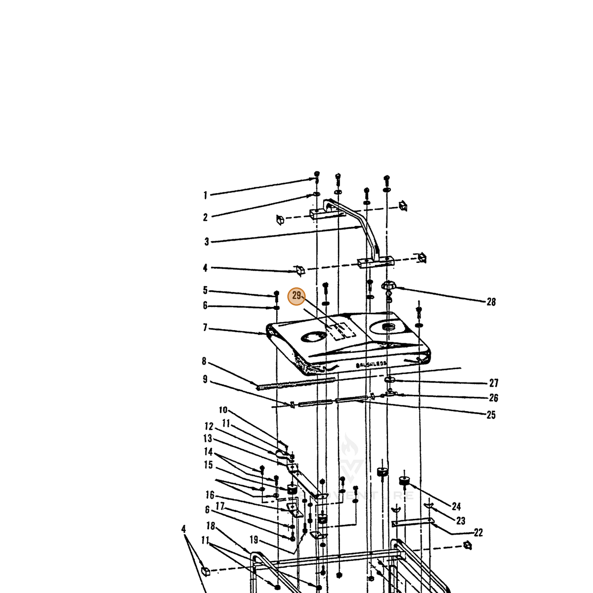 ECHO part 240021340 — IPL diagram snippet (6x zoom, amber highlight)