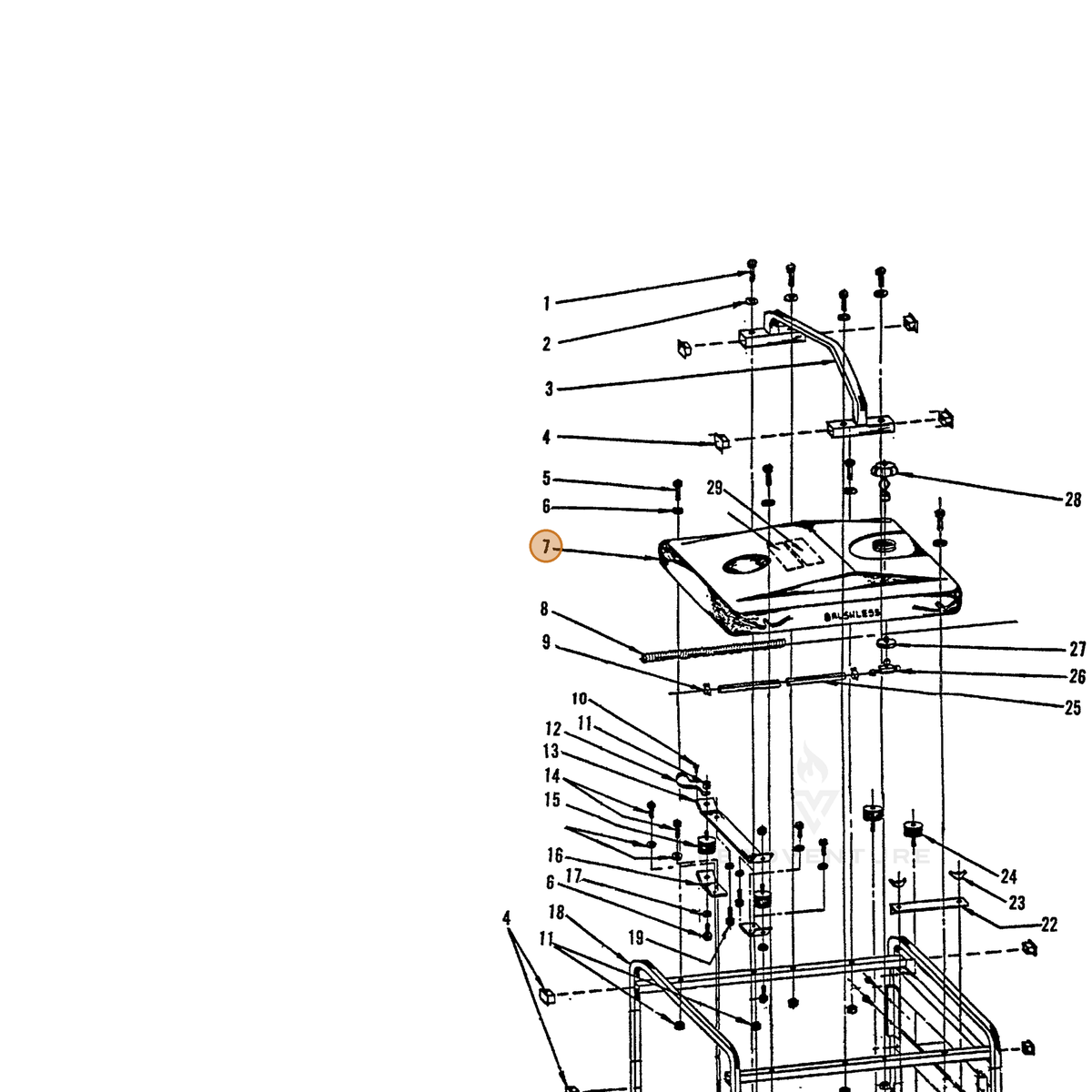 ECHO part 240022003 — IPL diagram snippet (6x zoom, amber highlight)