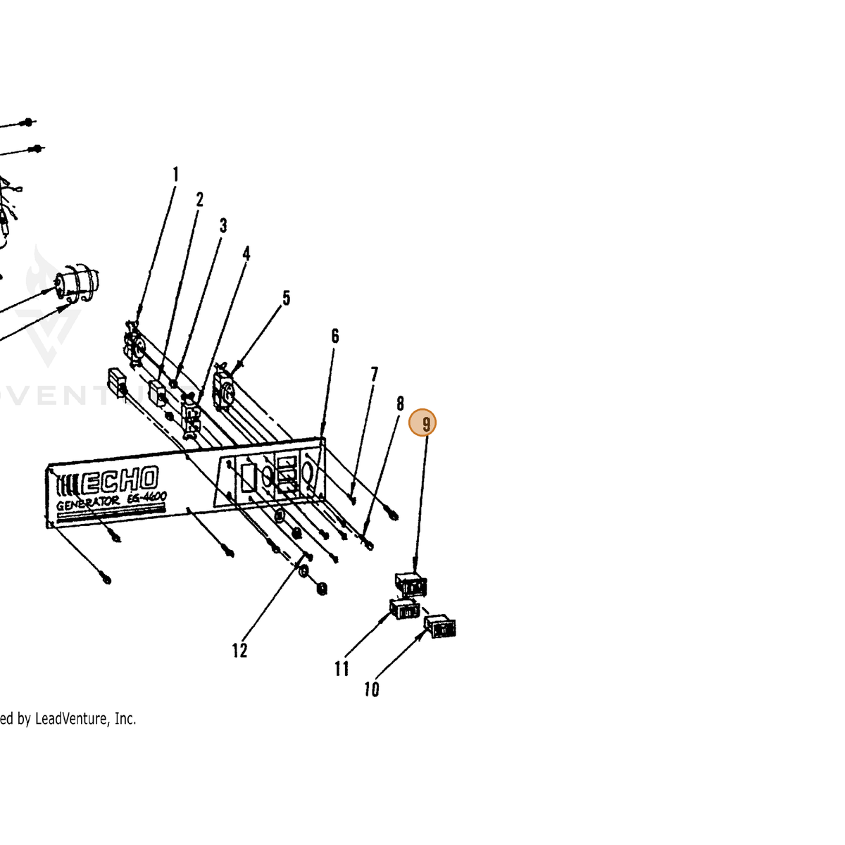 ECHO part 240027031 — IPL diagram snippet (6x zoom, amber highlight)
