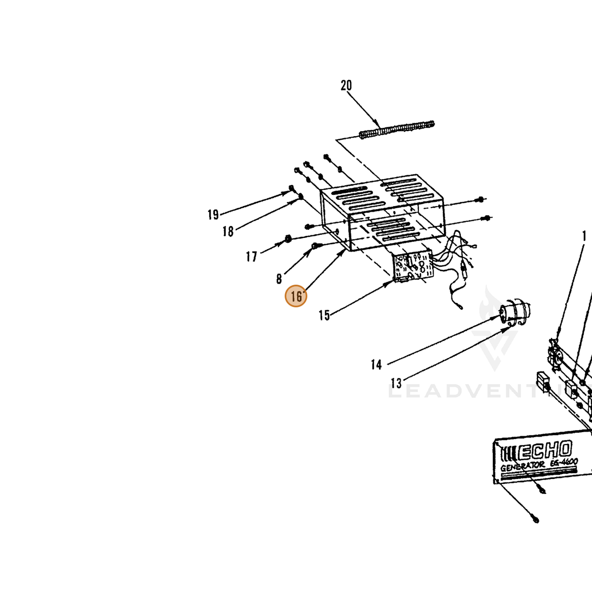 ECHO part 240028060 — IPL diagram snippet (6x zoom, amber highlight)