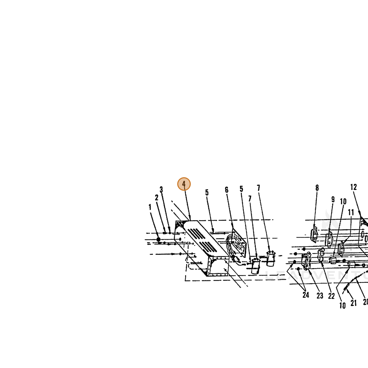 ECHO part 240028070 — IPL diagram snippet (6x zoom, amber highlight)