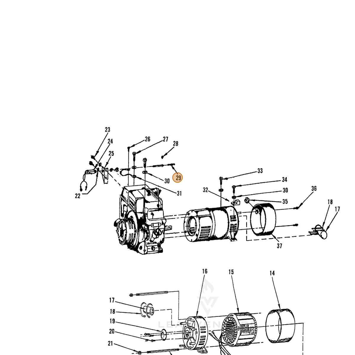 ECHO part 240034115 — IPL diagram snippet (6x zoom, amber highlight)