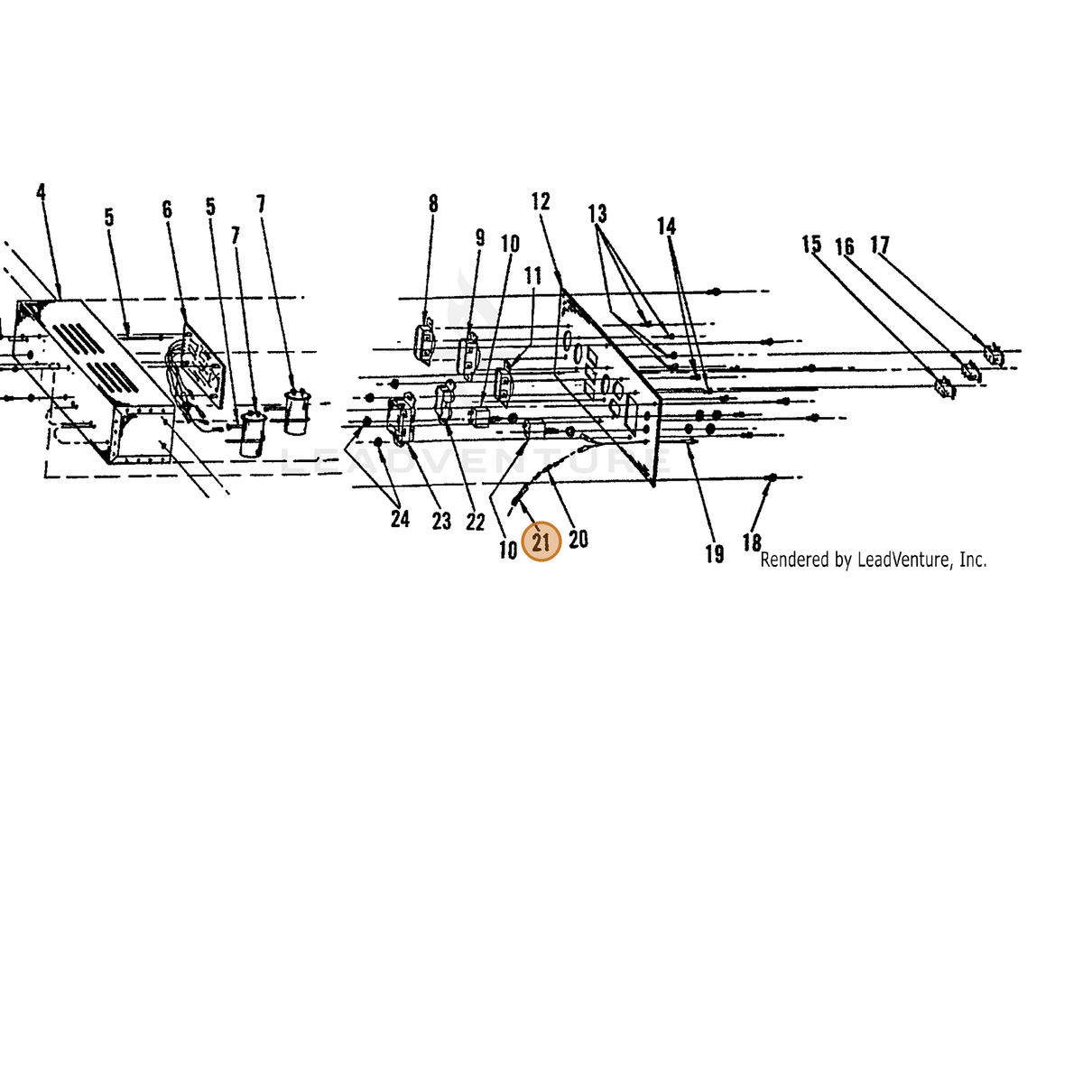 ECHO part 240038005 — IPL diagram snippet (6x zoom, amber highlight)