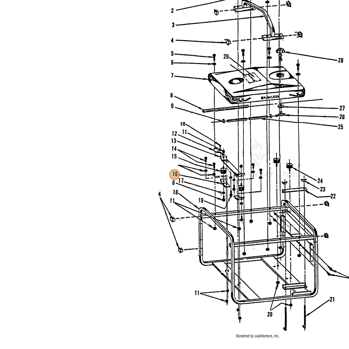 ECHO part 240041001 — IPL diagram snippet (6x zoom, amber highlight)
