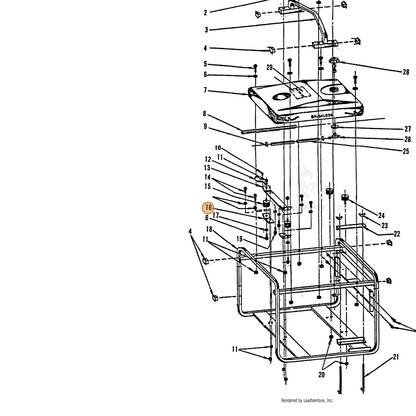 ECHO part 240041001 — IPL diagram snippet (6x zoom, amber highlight)