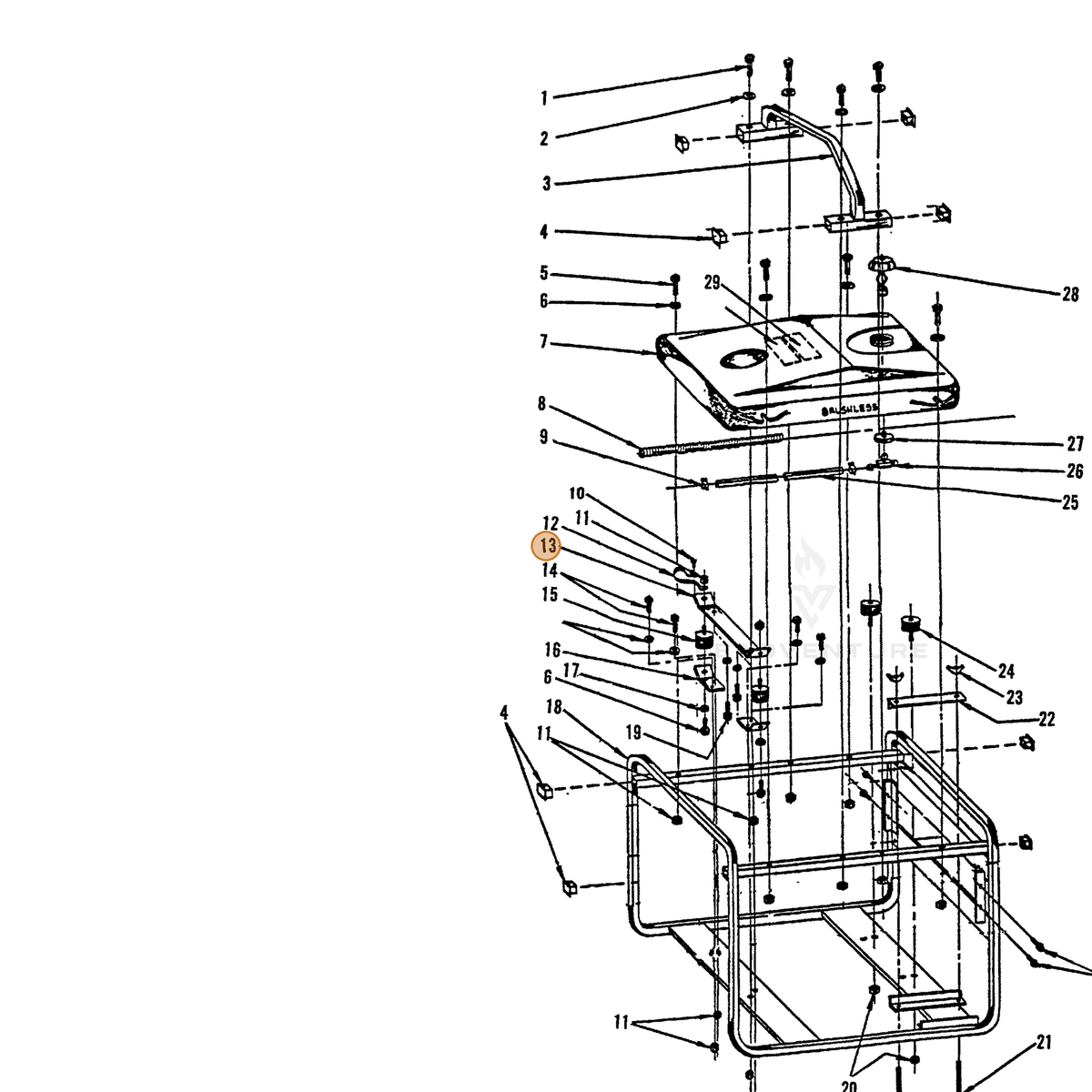 ECHO part 240041005 — IPL diagram snippet (6x zoom, amber highlight)