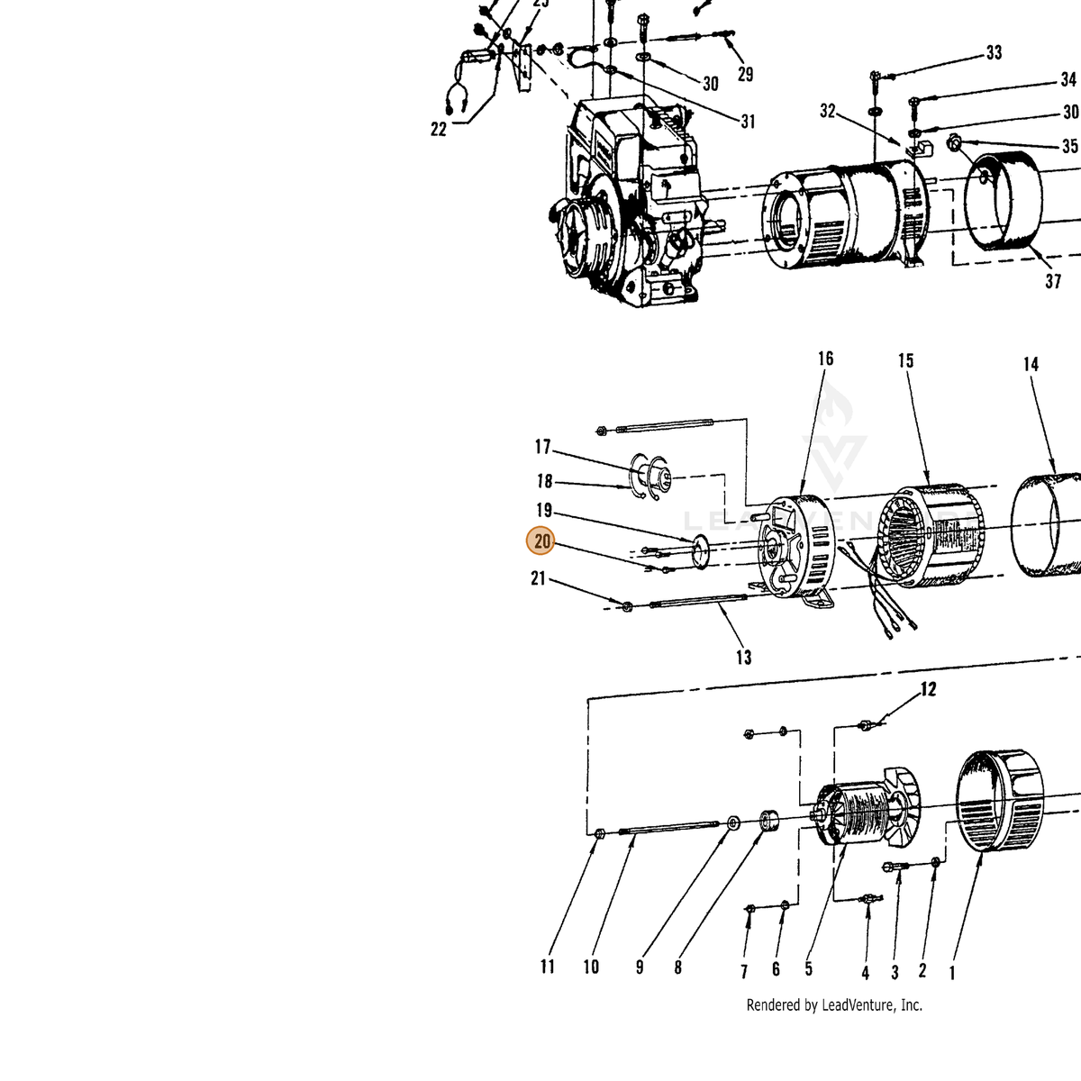 ECHO part 240410001 — IPL diagram snippet (6x zoom, amber highlight)