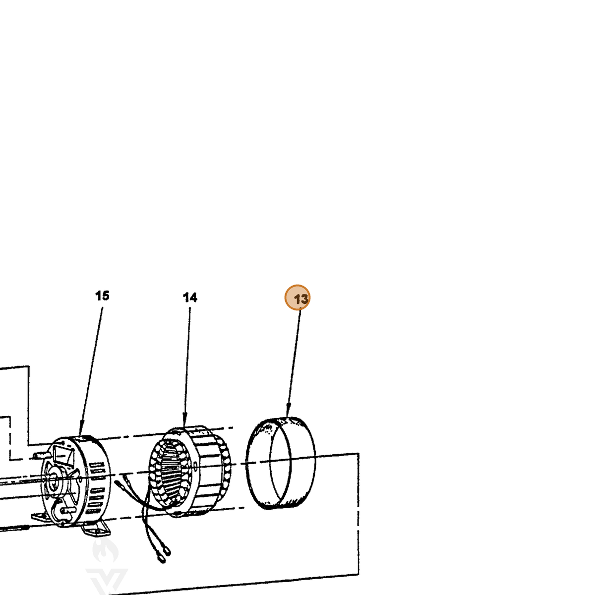 ECHO part 240410021 — IPL diagram snippet (6x zoom, amber highlight)