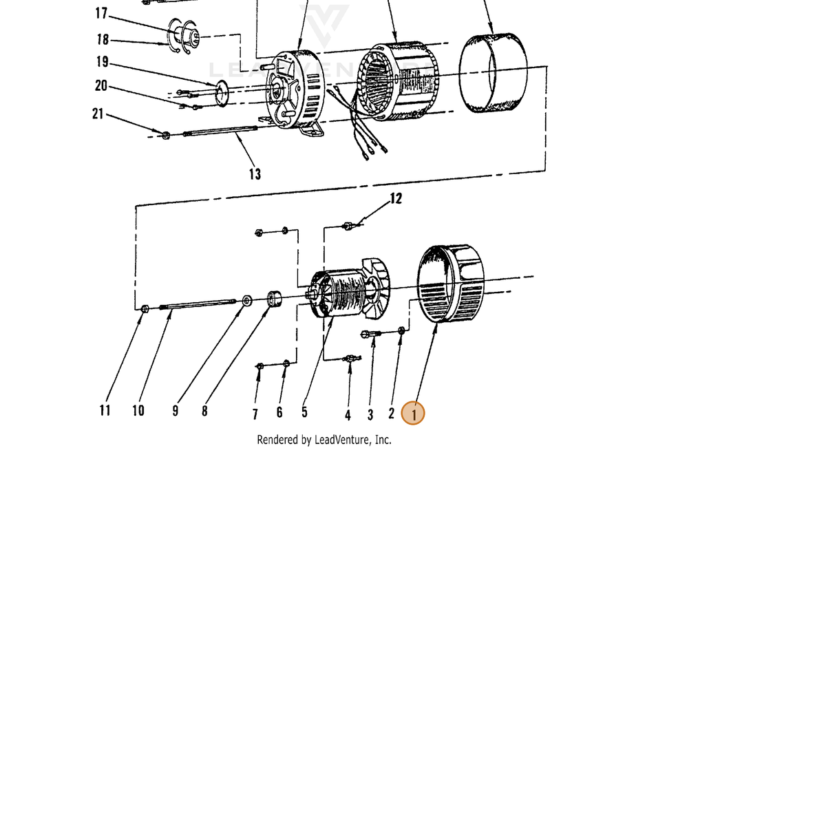 ECHO part 240411000 — IPL diagram snippet (6x zoom, amber highlight)