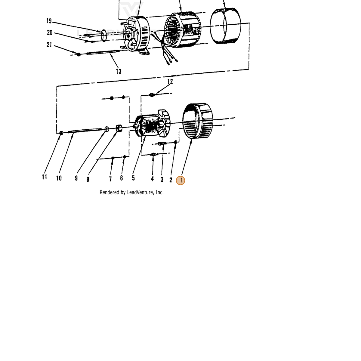 ECHO part 240411008 — IPL diagram snippet (6x zoom, amber highlight)