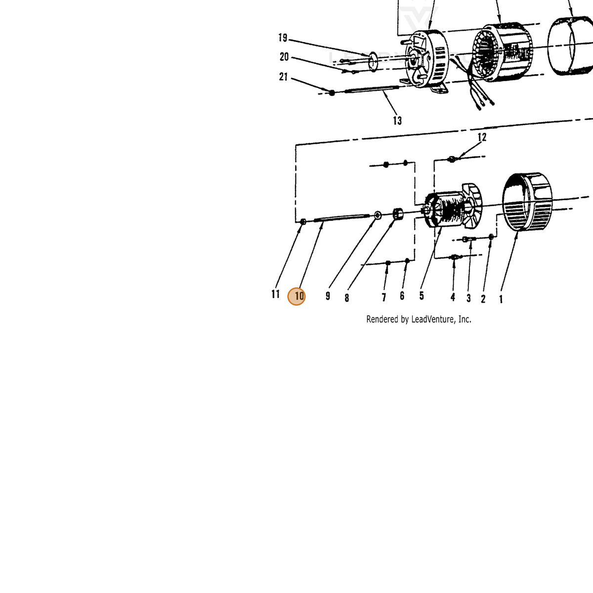 ECHO part 240411018 — IPL diagram snippet (6x zoom, amber highlight)