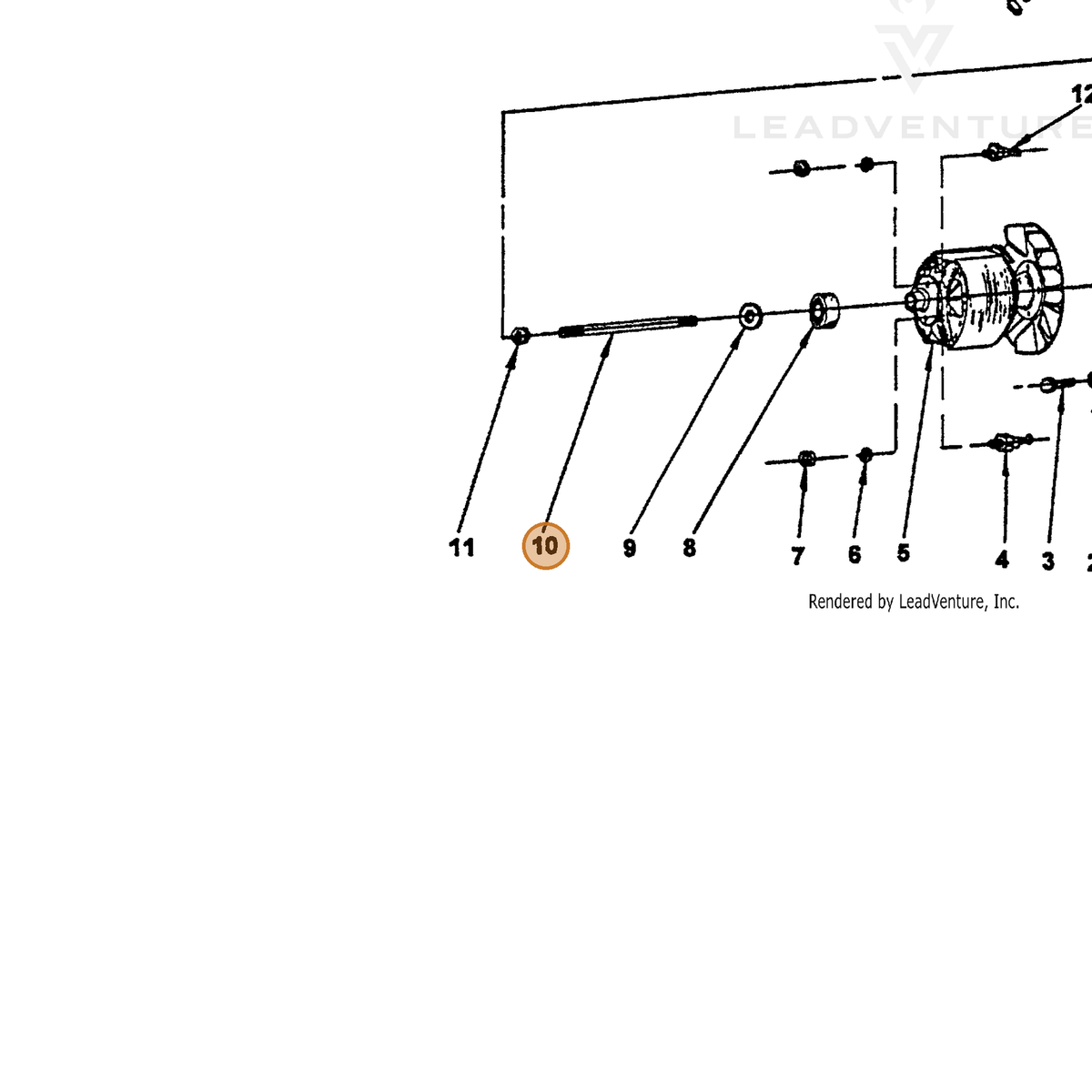 ECHO part 240411036 — IPL diagram snippet (6x zoom, amber highlight)