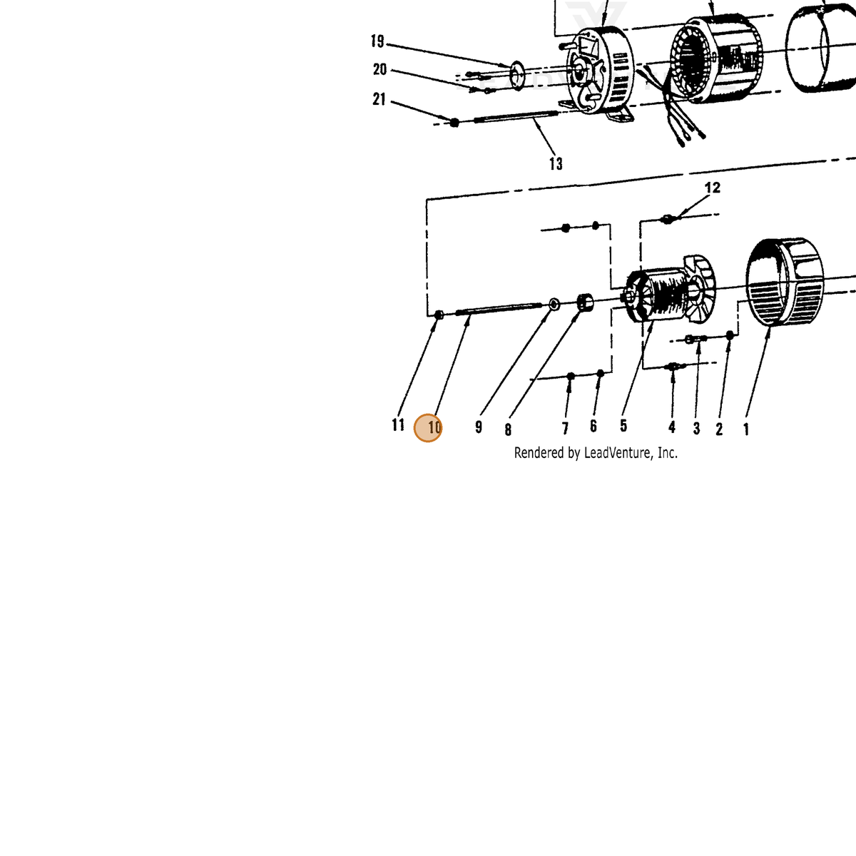 ECHO part 240411045 — IPL diagram snippet (6x zoom, amber highlight)
