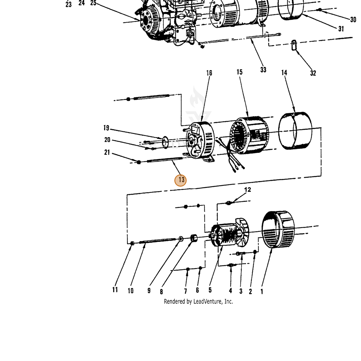 ECHO part 240411046 — IPL diagram snippet (6x zoom, amber highlight)
