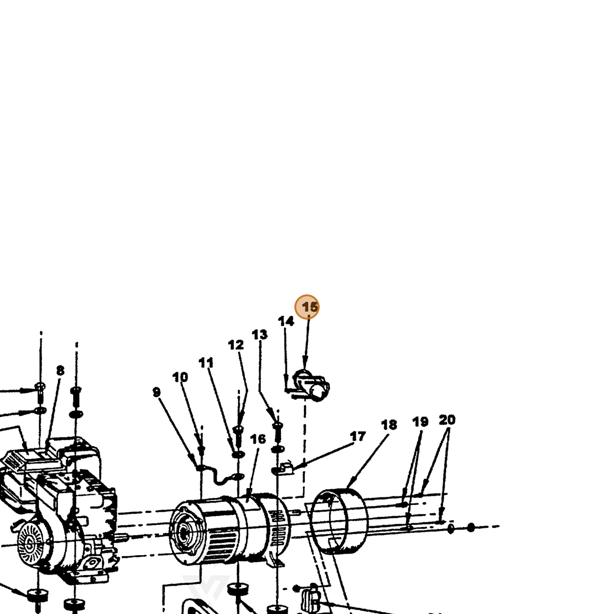 ECHO part 240420000 — IPL diagram snippet (6x zoom, amber highlight)
