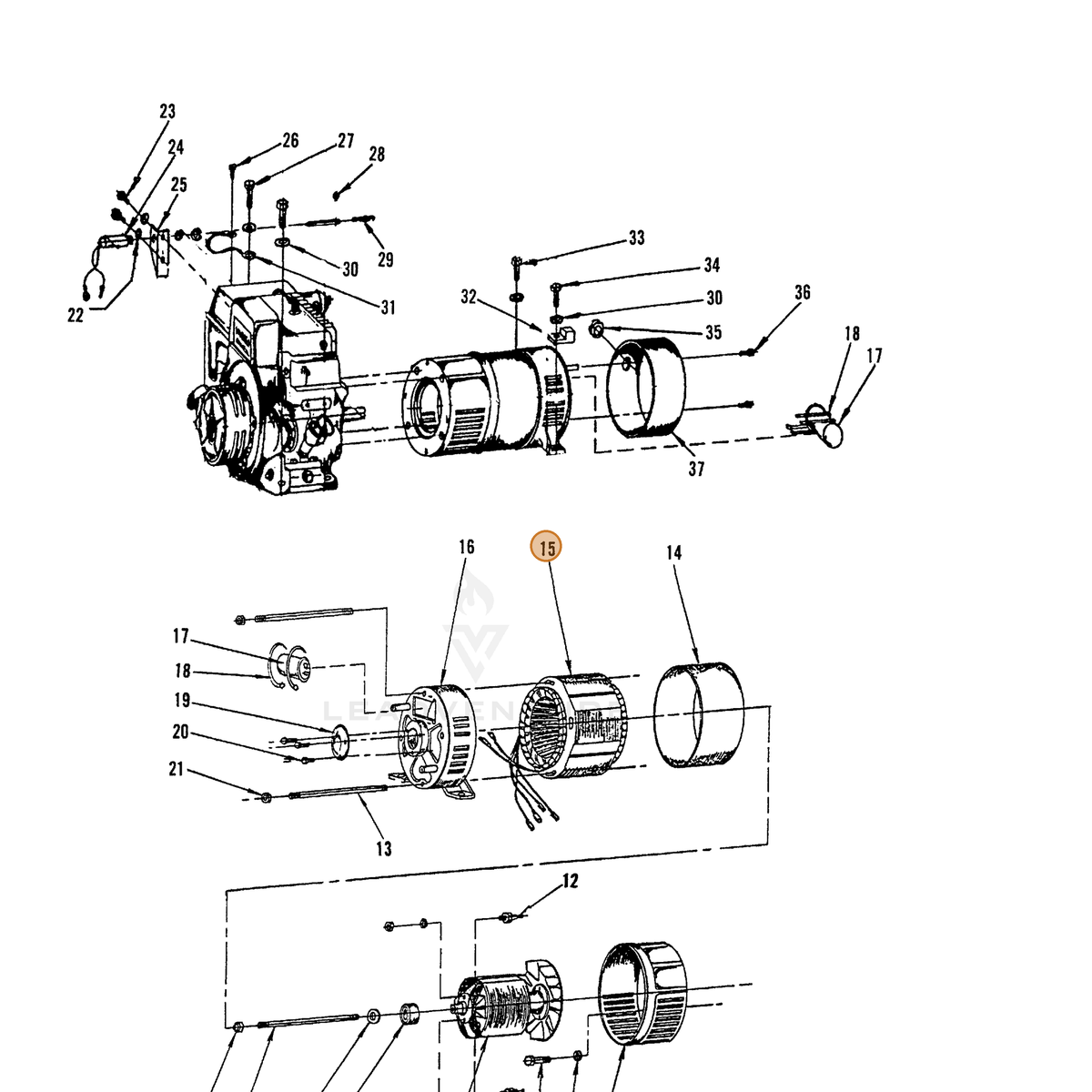 ECHO part 240440200 — IPL diagram snippet (6x zoom, amber highlight)