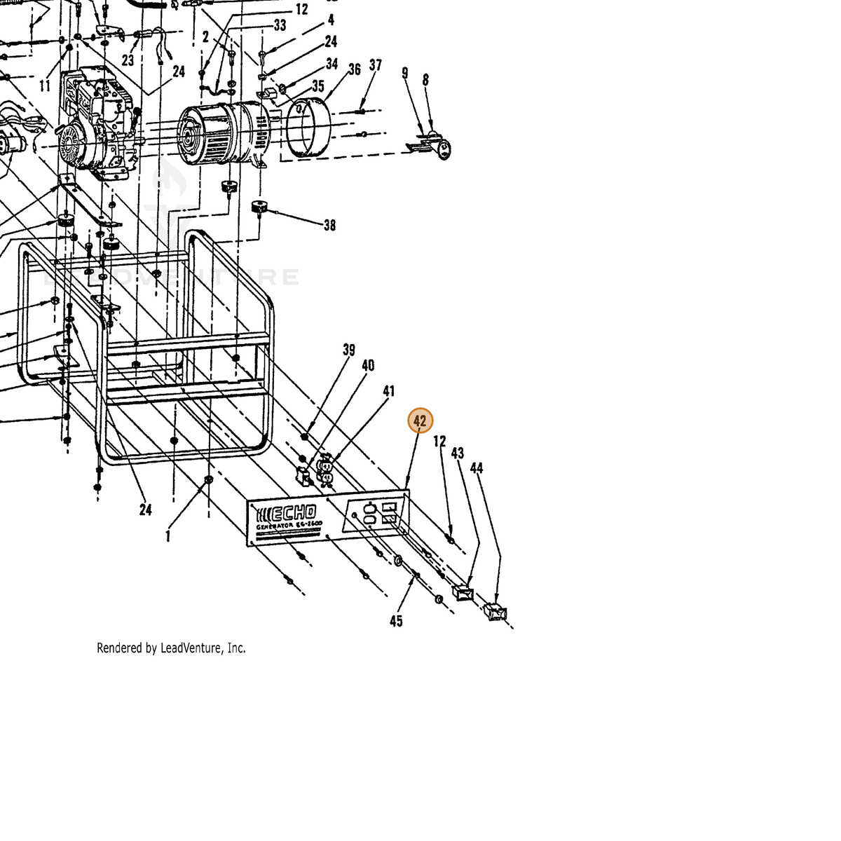 ECHO part 246026007 — IPL diagram snippet (6x zoom, amber highlight)