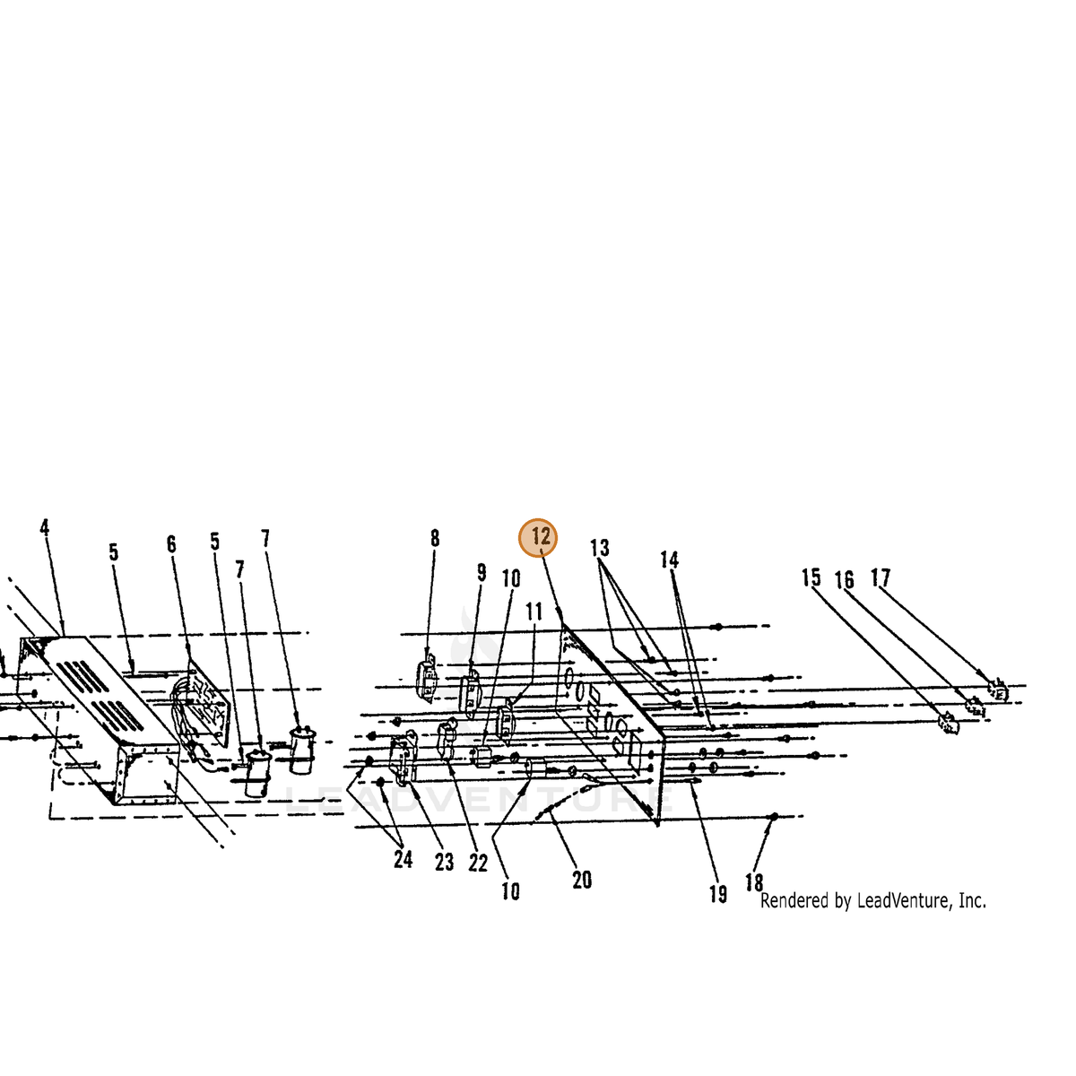 ECHO part 246026009 — IPL diagram snippet (6x zoom, amber highlight)