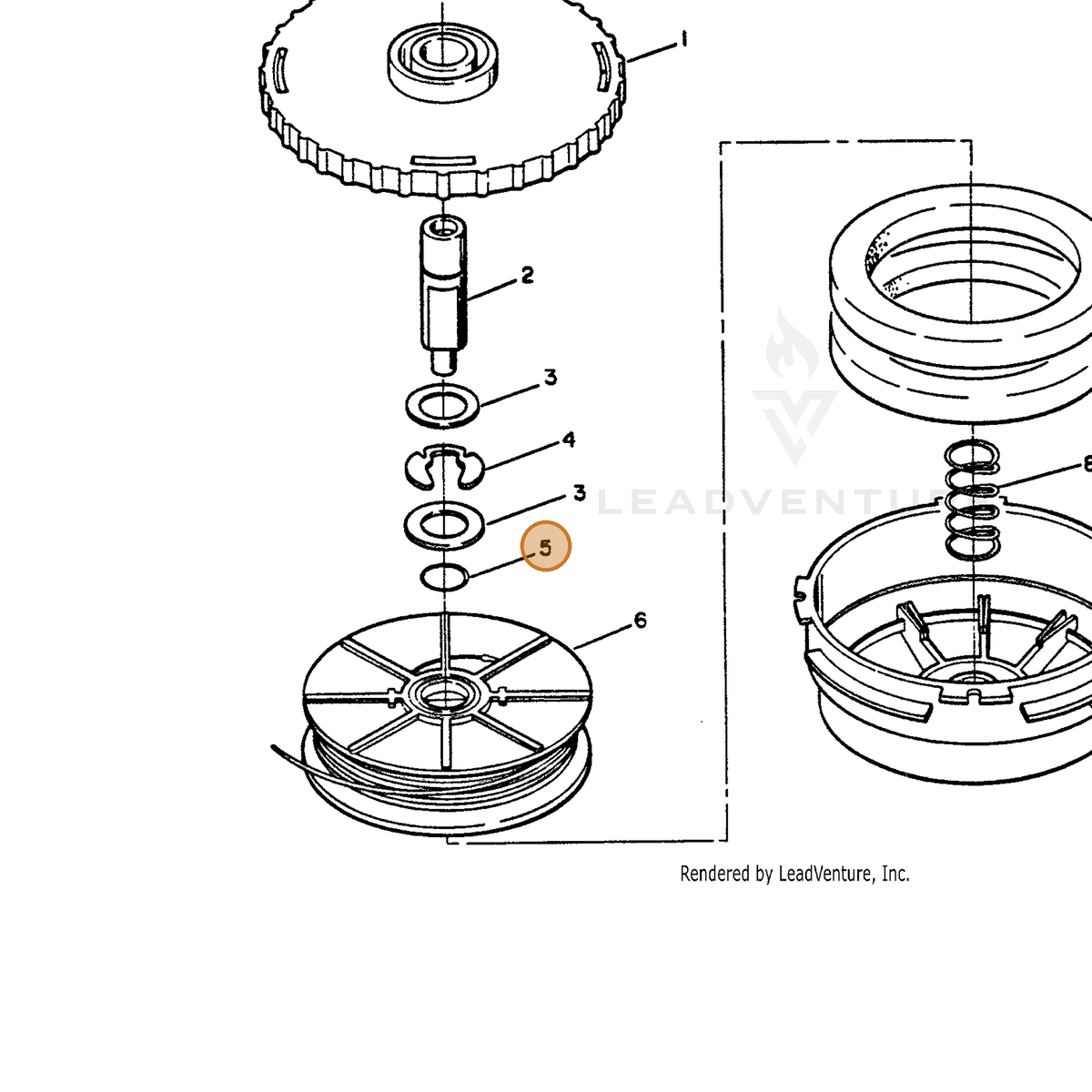 ECHO part 246730 — IPL diagram snippet (6x zoom, amber highlight)