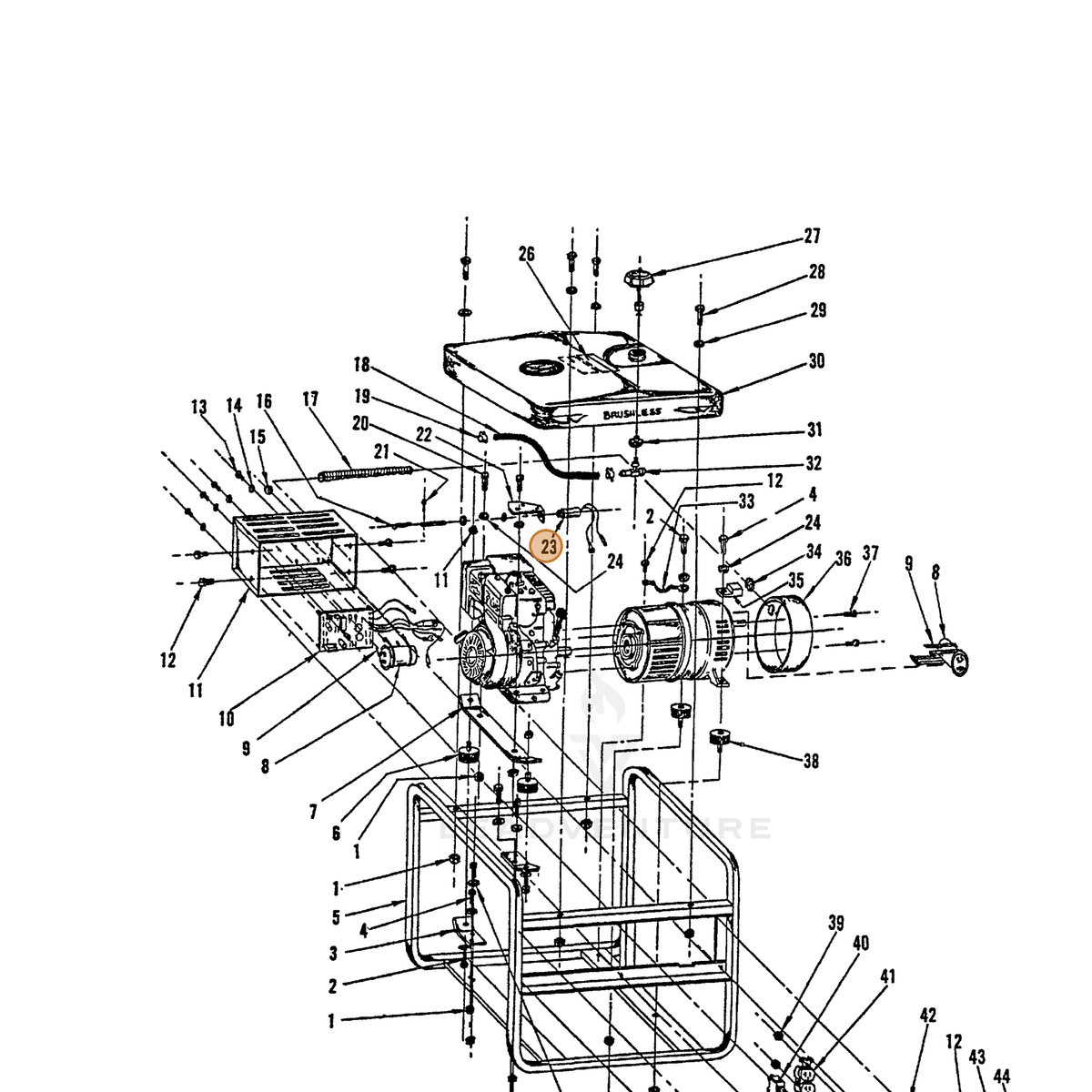 ECHO part 248034104 — IPL diagram snippet (6x zoom, amber highlight)
