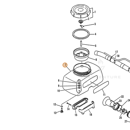 ECHO part 25000003460 — IPL diagram snippet (6x zoom, amber highlight)
