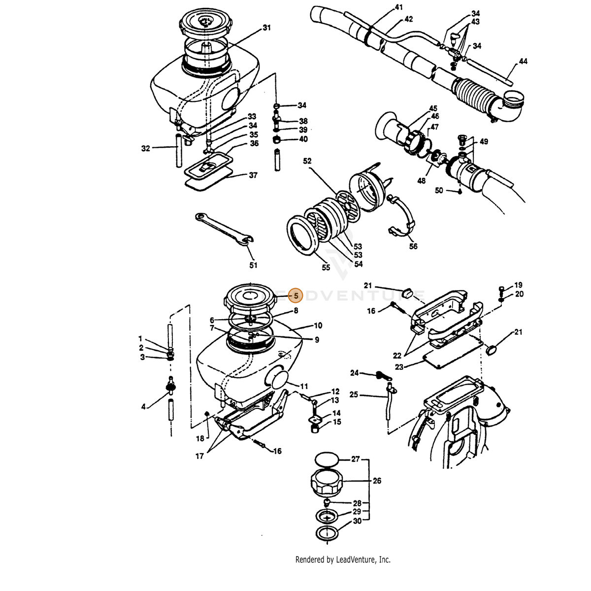 ECHO part 25000102810 — IPL diagram snippet (6x zoom, amber highlight)