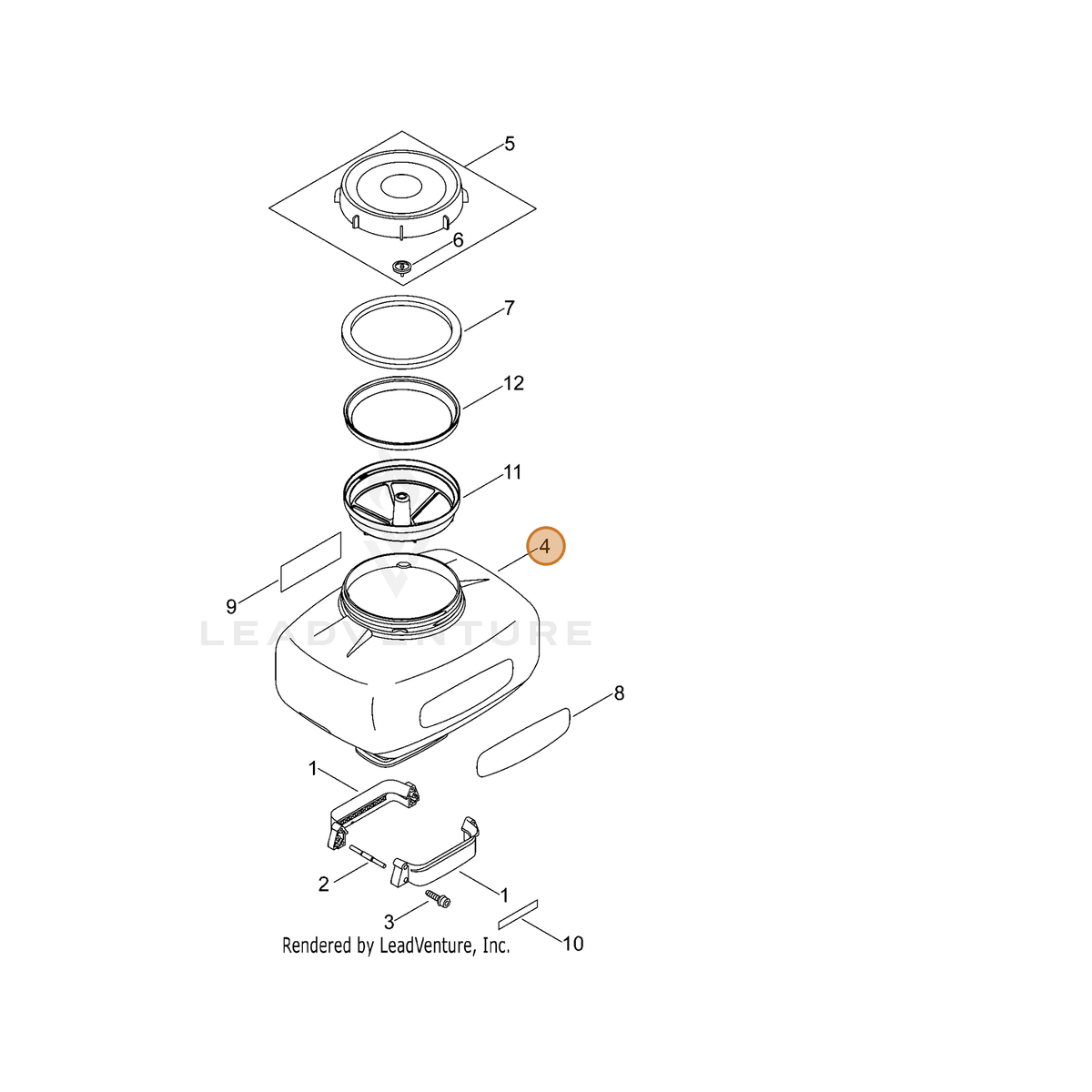 ECHO part 25001708013 — IPL diagram snippet (6x zoom, amber highlight)