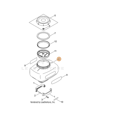 ECHO part 25001708013 — IPL diagram snippet (6x zoom, amber highlight)