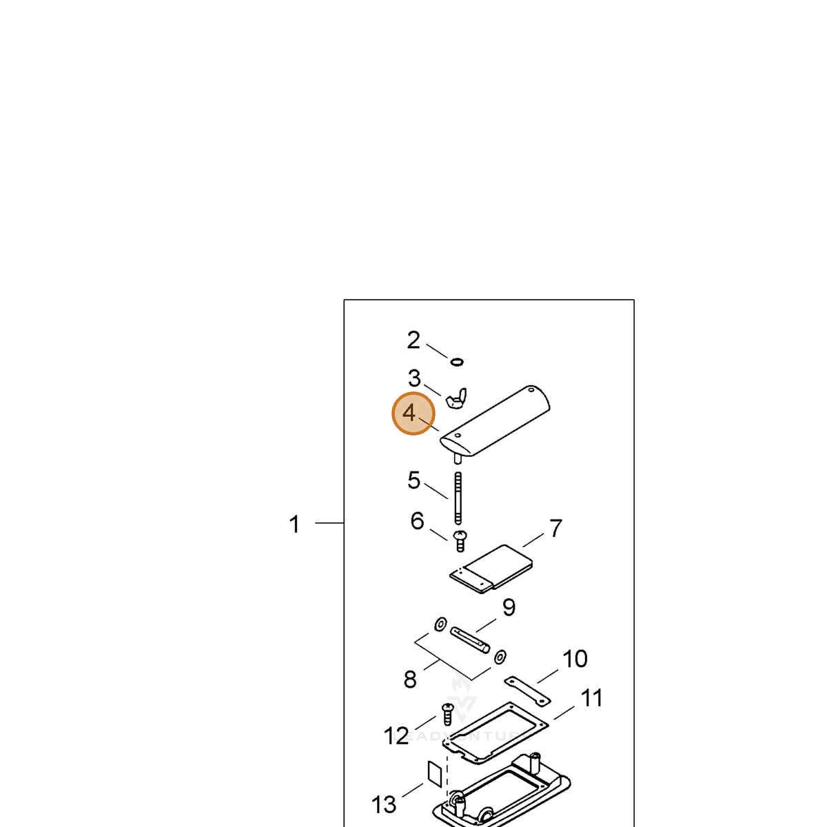 ECHO part 25011006212 — IPL diagram snippet (6x zoom, amber highlight)