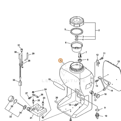 ECHO part 25300612710 — IPL diagram snippet (6x zoom, amber highlight)