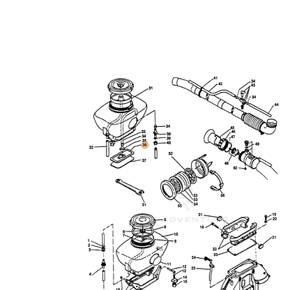ECHO part 25301001111 — IPL diagram snippet (6x zoom, amber highlight)