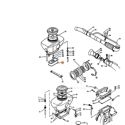 ECHO part 25301502810 — IPL diagram snippet (6x zoom, amber highlight)