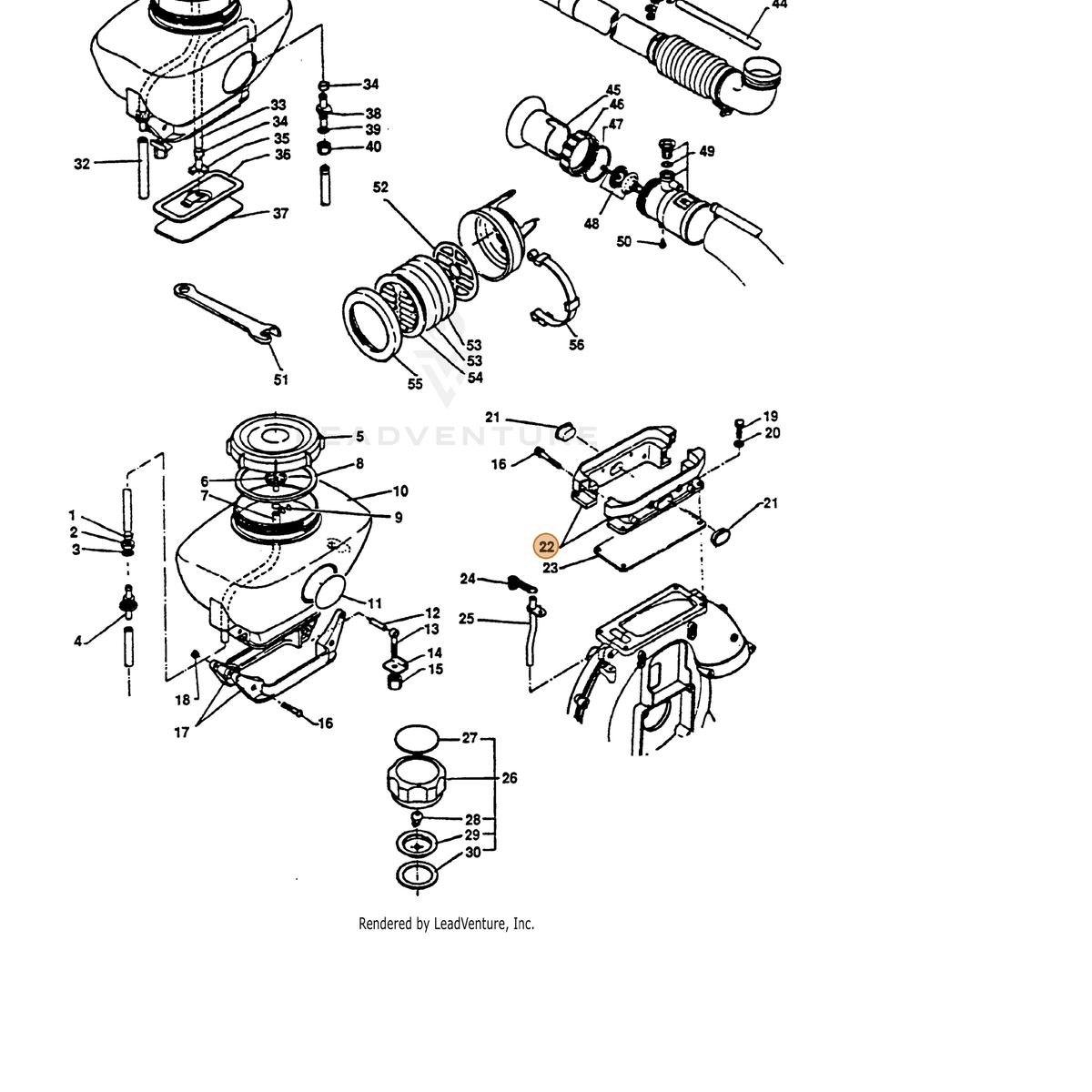 ECHO part 27000003510 — IPL diagram snippet (6x zoom, amber highlight)
