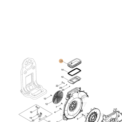 ECHO part 27001006212 — IPL diagram snippet (6x zoom, amber highlight)