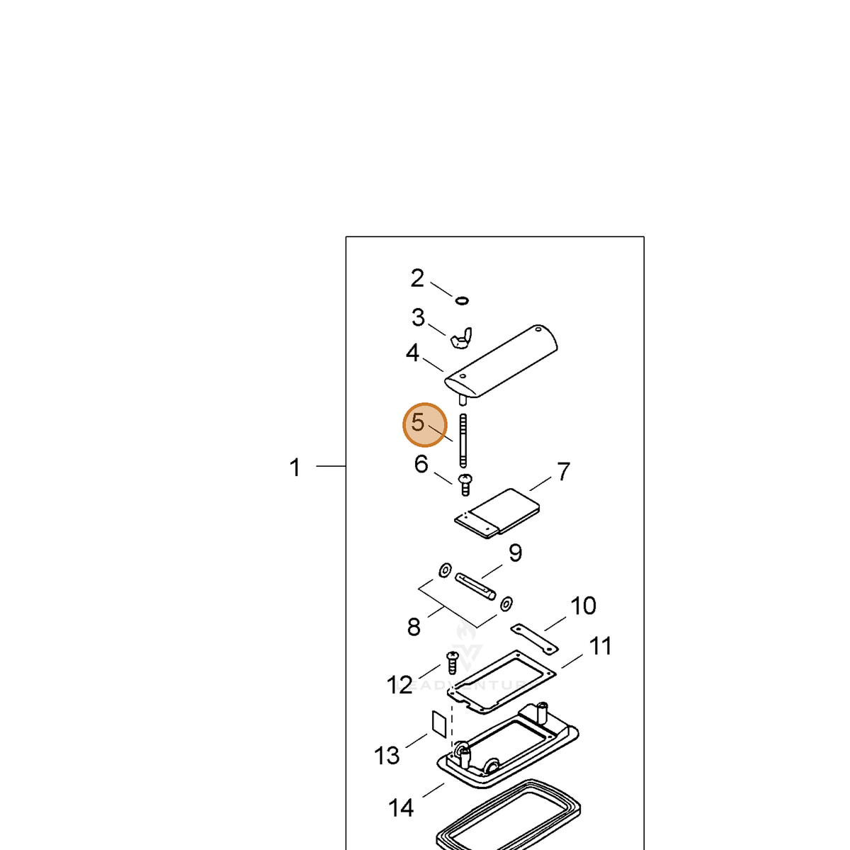 ECHO part 27001506211 — IPL diagram snippet (6x zoom, amber highlight)