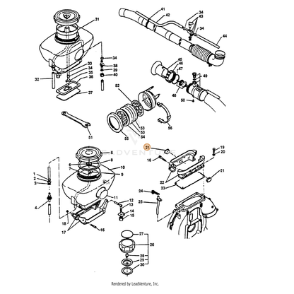 ECHO part 27002702810 — IPL diagram snippet (6x zoom, amber highlight)