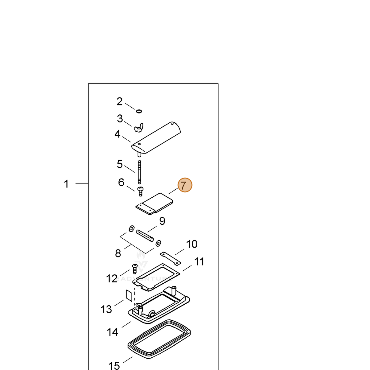 ECHO part 27014506210 — IPL diagram snippet (6x zoom, amber highlight)