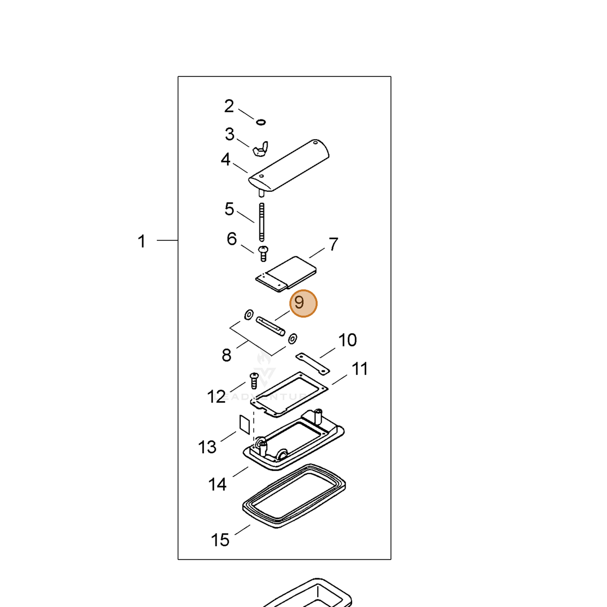 ECHO part 27015306210 — IPL diagram snippet (6x zoom, amber highlight)