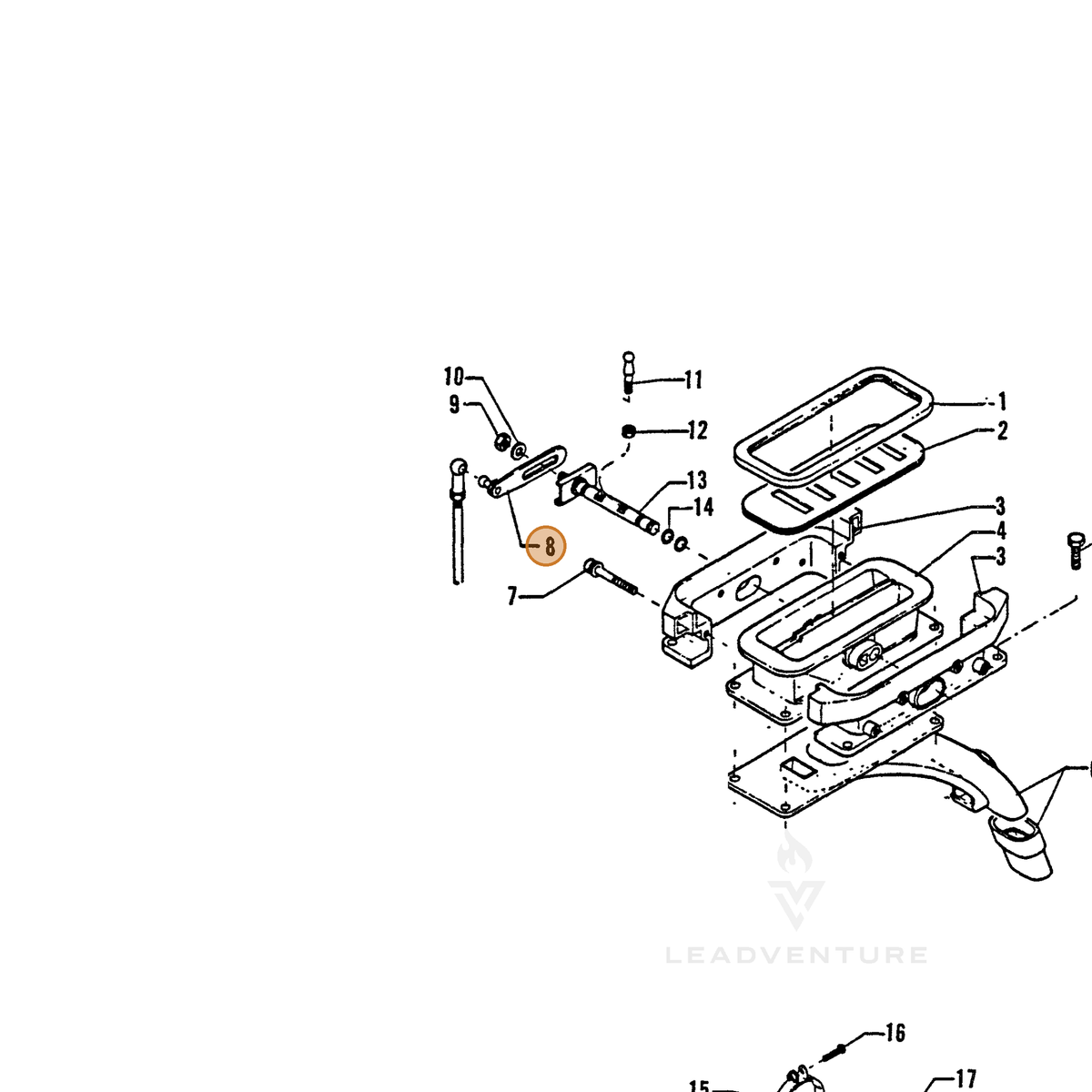 ECHO part 27020001110 — IPL diagram snippet (6x zoom, amber highlight)