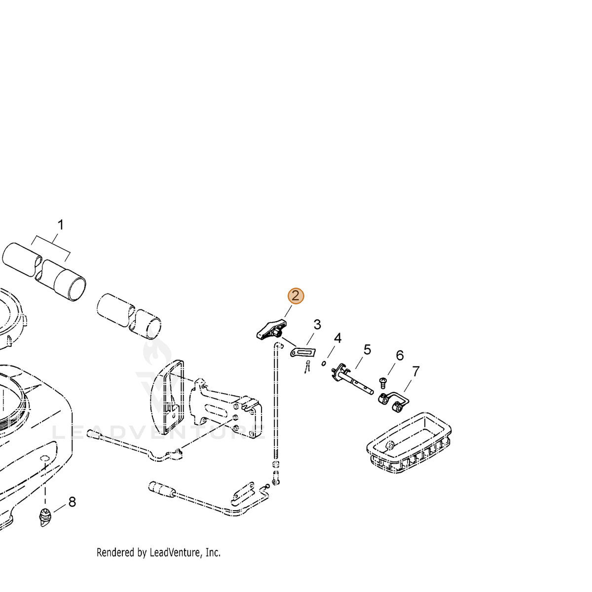 ECHO part 27020704310 — IPL diagram snippet (6x zoom, amber highlight)
