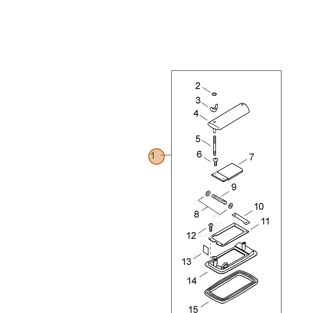 ECHO part 27510006214 — IPL diagram snippet (6x zoom, amber highlight)