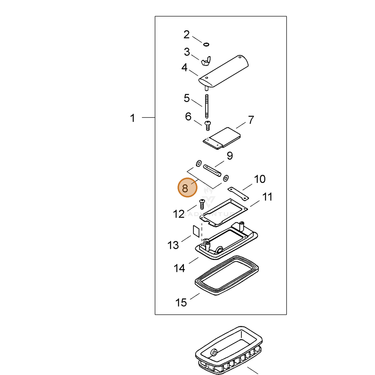 ECHO part 27512305510 — IPL diagram snippet (6x zoom, amber highlight)