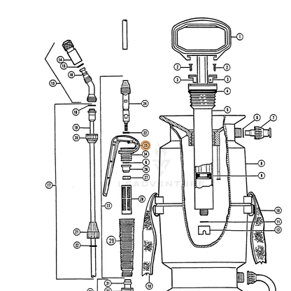 ECHO part 283805306 — IPL diagram snippet (6x zoom, amber highlight)