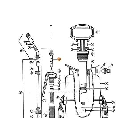 ECHO part 283805307 — IPL diagram snippet (6x zoom, amber highlight)