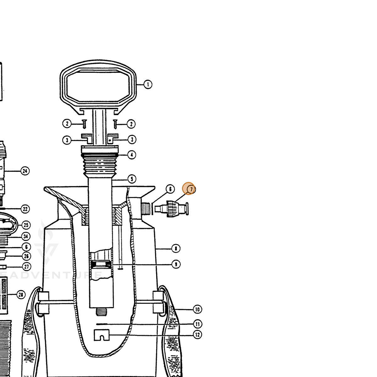 ECHO part 283805806 — IPL diagram snippet (6x zoom, amber highlight)