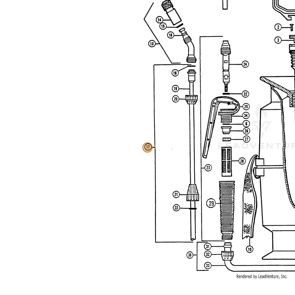 ECHO part 283808828 — IPL diagram snippet (6x zoom, amber highlight)