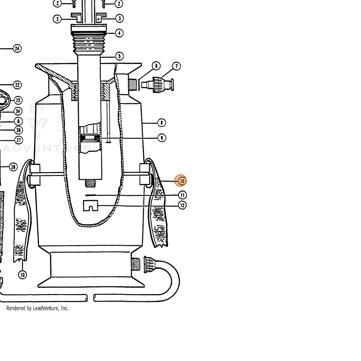 ECHO part 283812420 — IPL diagram snippet (6x zoom, amber highlight)