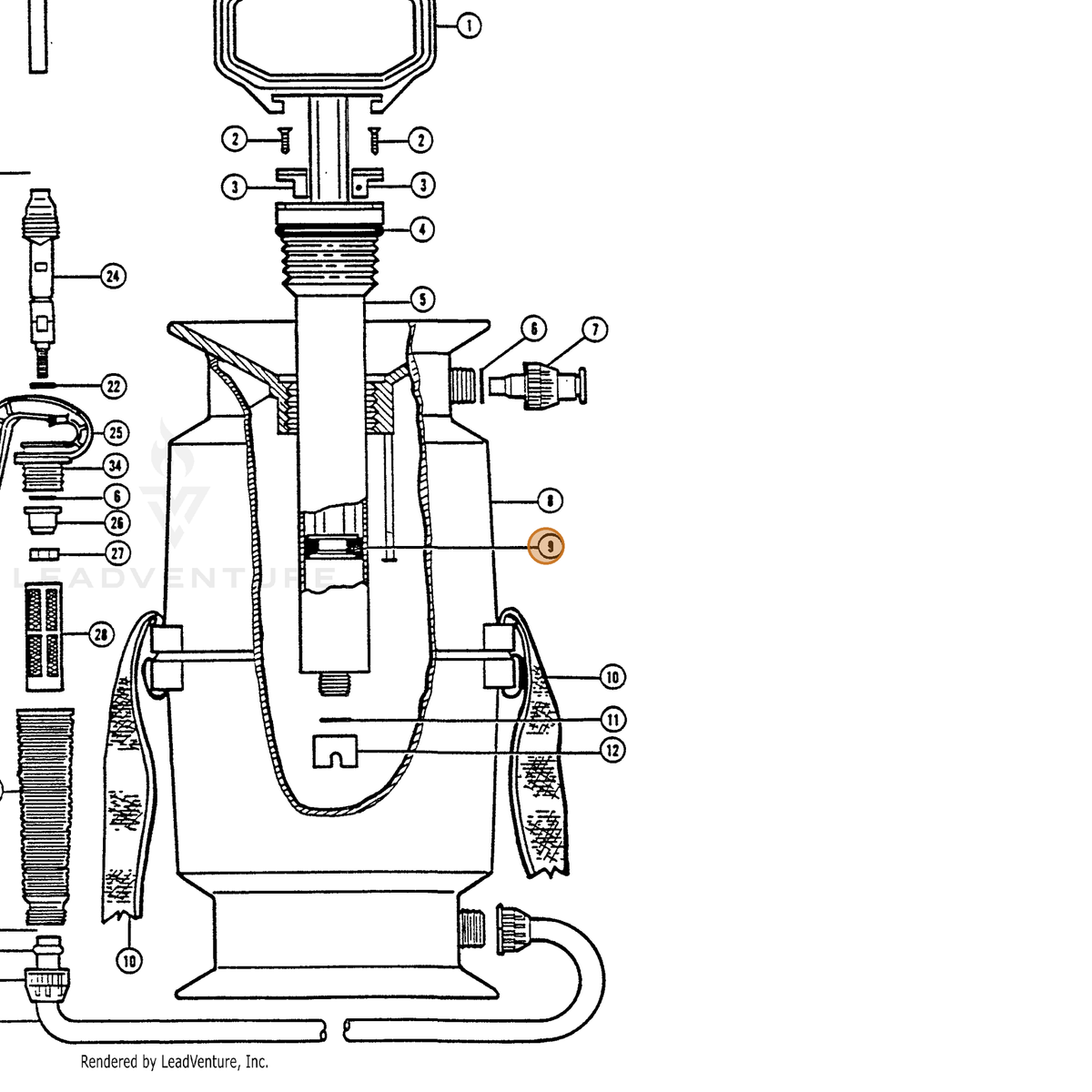 ECHO part 283902314 — IPL diagram snippet (6x zoom, amber highlight)