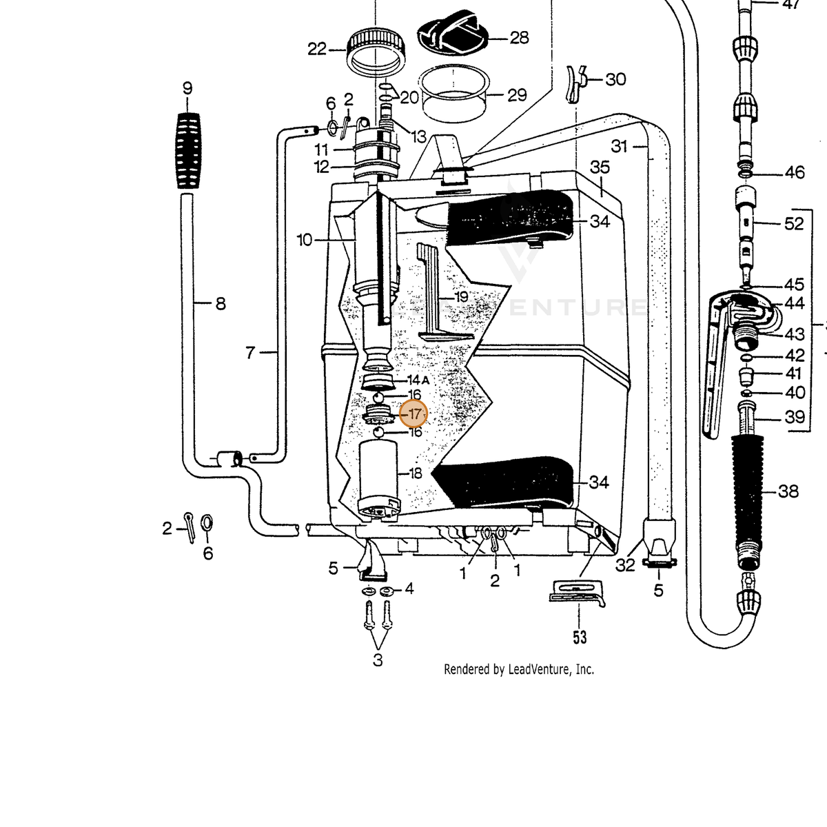 ECHO part 283909404 — IPL diagram snippet (6x zoom, amber highlight)